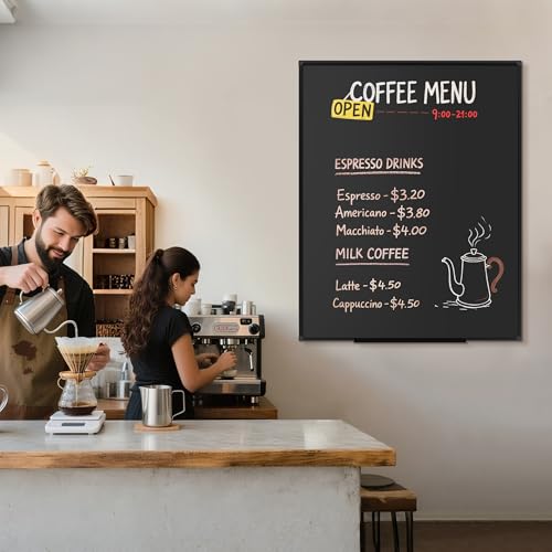 SELEAD Magnetic Chalkboard 60 x 48 Inches - Black Aluminum Frame - size: 60"W x 48"H