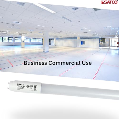 Satco S11914 18.5 Watt, T8 LED; 3000K; Medium Bi Pin Base; 50000 Average Rated Hours; 120-277 Volts; Type B; Ballast Bypass; Double Ended Wiring, 25-Bulbs