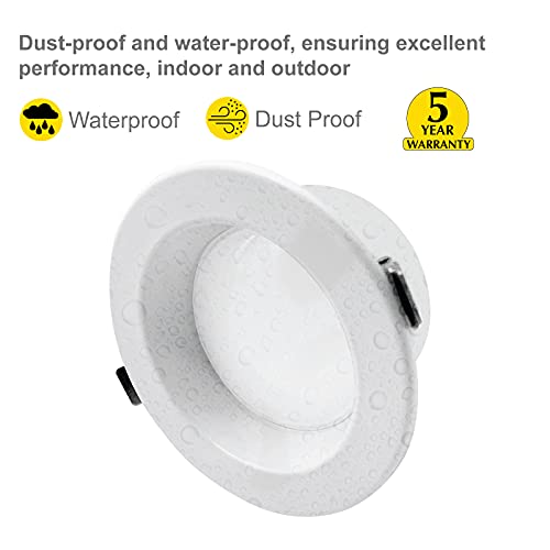 NUWATT 6 Pack 6 Inch Low Glare Canless LED Recessed Lights 5CCT 2700K-5000K