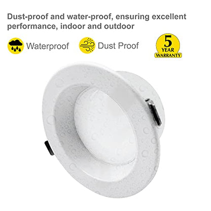 NUWATT 6 Pack 6 Inch Low Glare Canless LED Recessed Lights 5CCT 2700K-5000K