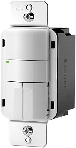 Eaton OSP10D-W Commercial Grade Passive Infrared Wall Mounted Occupancy Sensor with Dual Relay and Wall Plate, 120/277V, White - color: White