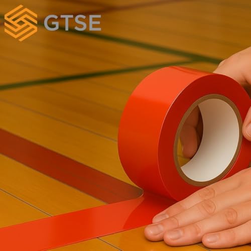 GTSE - Red Vinyl PVC Floor Tape 2 inch x 108ft Safety Marking Tape - color: Red, size: 2" x 108 ft