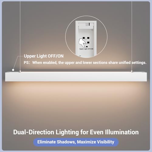 4FT LED Linear Lights 50/45/40/35/30W Up and Down Light,3/4/5000K 4Pack - color: White, size: 4FT4P