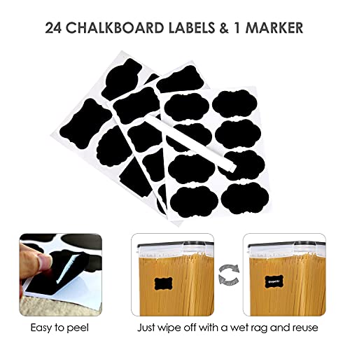 Vtopmart Extra Large Airtight Food Storage Containers, 6.5L, 4 Pcs - color: Black, size: 6.5L