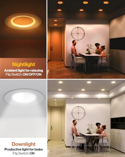 Sunco 48 Pack 6 Inch Recessed Light with Night Light, LED Can Lights Retrofit Lighting, 1000 LM, 12W, Selectable CCT 2700K/3000K/4000K/5000K/6000K, Dimmable, Damp Rated ETL - size: 48 Pack