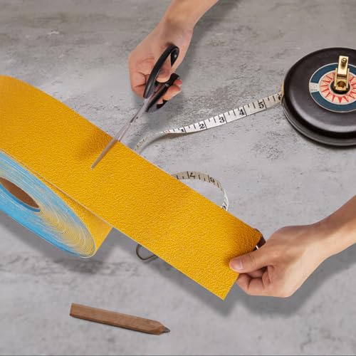 Reflective Pavement Marking Tape Slip-Resistant and Durable, Heavy-Duty Rubber Base for Outdoor Applications, Perfect for Driveways, Walkways, and Parking Areas (Yellow, 4 Inch X 18 Feet) - size: 4 Inch x 18 Feet