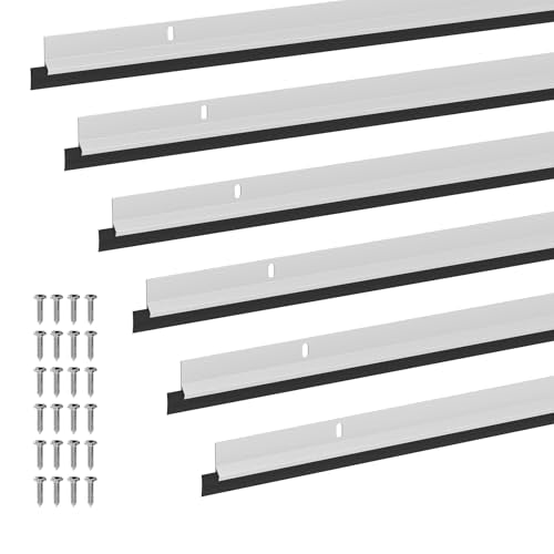 AMZNOVA Door Sweep Door Threshold Sweeper, 36in, White, 6Pack - color: White-6Pack