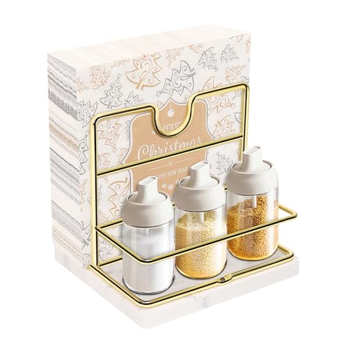 Livabber Napkin Holder, Metal Napkin Storage with Salt and Pepper Shakers Caddy Modern Napkin Dispenser for Table Kitchen Countertop, Not Including Salt and Pepper Shakers (Middle Marble, Gold) - color: Gold - Marble, size: Middle Marble
