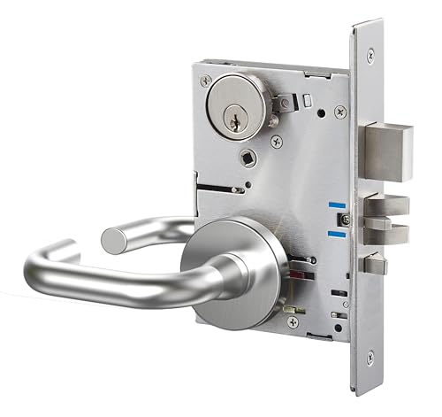 Commercial Lever Lock - Heavy-Duty Locking Door Handle, Designer Door Handles, UL 3 Hour Fire Rated Mortise Lever Lock Entry Function (F20) - color: M720 SS