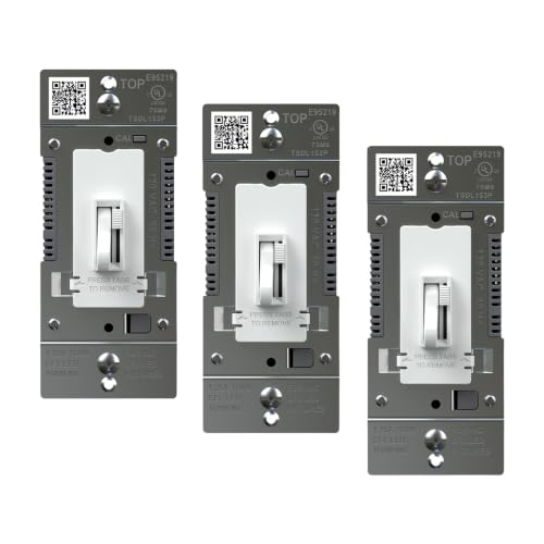 Legrand 150W Toggle LED Dimmer Light Switch Flicker-Free White 3-Pack