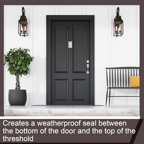 Pushglossy 2 Pcs Double Bubble Kerf 36" Door Bottom Seal, Brown - color: Brown, size: Double Bubble Kerf