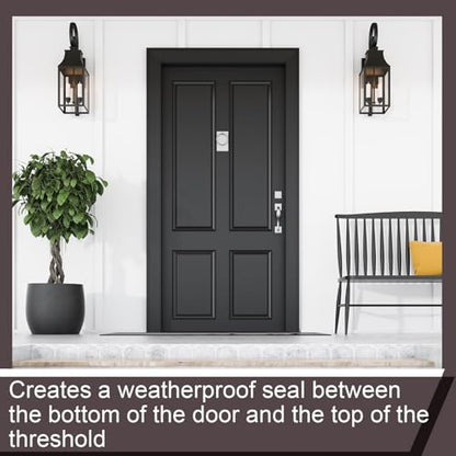 Pushglossy 2 Pcs Double Bubble Kerf 36" Door Bottom Seal, Brown - color: Brown, size: Double Bubble Kerf