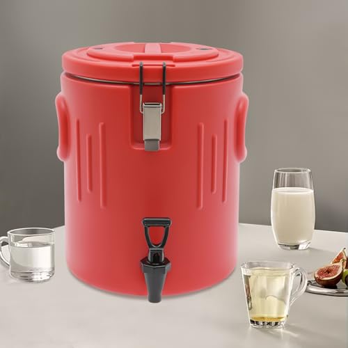Stainless Steel Insulated Container with Faucet, Portable Beverage Cooler with Locking Clips, 10Gal Large Capacity Insulation Drinking Warmer Bucket for Home, Restaurants (5.28Gal) - size: 5.28Gal