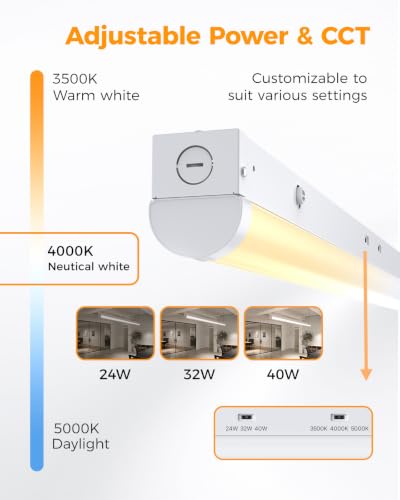 4FT LED Linear Light Fixture: 40/32/24W 3500K/4000K/5000K 4Pack - size: 4FT|4P