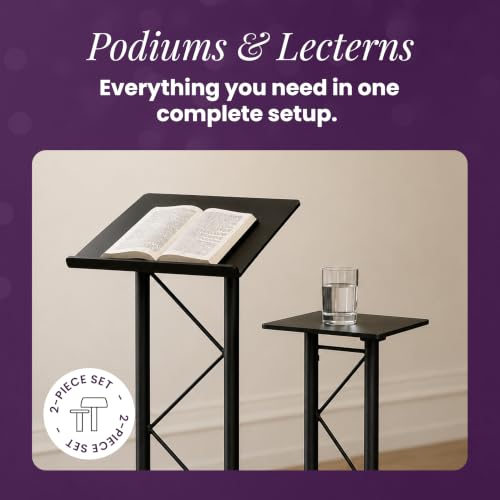 Kingdom KML7BPK1 Modern Black Metal Podium & Side Stand Bundle (KML7B + KMSTAND1) - size: Design 10