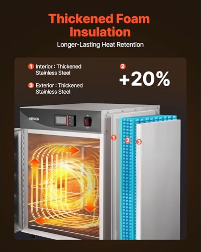 VEVOR Commercial Electric Food Warmer 4 Tier Stainless Steel Single-Door - size: 4 Tier