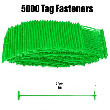 Green Tag Gun Barbs 3 Inch - 5000 PCS Standard Regular Plastic Fasteners
