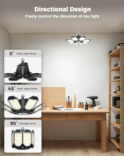 4 Pack Plug in Garage Light, 25000LM LED Shop Light 6500K Bay Lighting