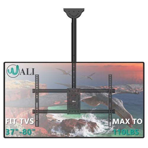 WALI Ceiling TV Mount for Most 37-80 inch LCD LED OLED 4K TVs, up to 110lbs - color: Black (600x400mm), size: 3 feet