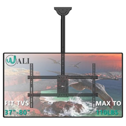 WALI Ceiling TV Mount for Most 37-80 inch LCD LED OLED 4K TVs, up to 110lbs - color: Black (600x400mm), size: 3 feet