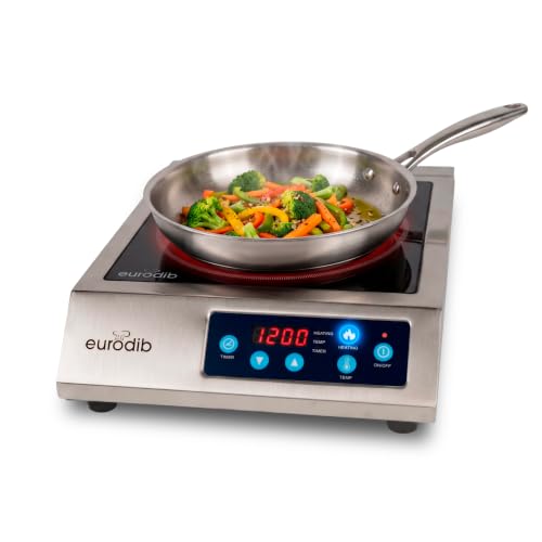 eurodib Commercial Induction Cooktop, 1800W Single Burner, Touch C – CI1800