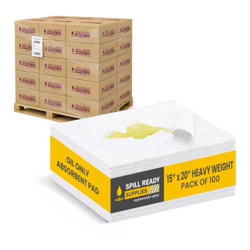 (20 Boxes x 100 Pads) Oil Absorbent Pads 15" x 20" - Heavy Weight - color: 100 Pads - Heavyweight, size: Pallet