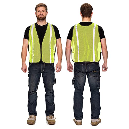 KAYGO Reflective High Vis Safety Vest Mesh for Men and Women KG0008 - color: Yellow