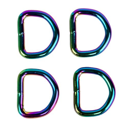 Country Brook Design - Welded D-Rings (3/4 Inch) - color: Iridescent Rainbow, size: 10 (Pack of 1)