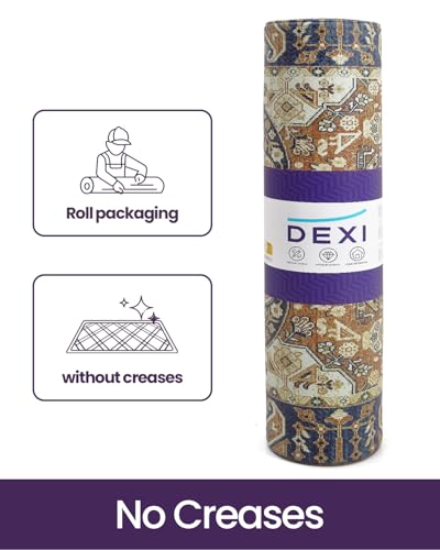 DEXI Kitchen Floor Mats Cushioned Anti Fatigue Runner 24x87 Brown Beige - color: Beige/Brown, size: 87"L x 24"W x 0.4"Th