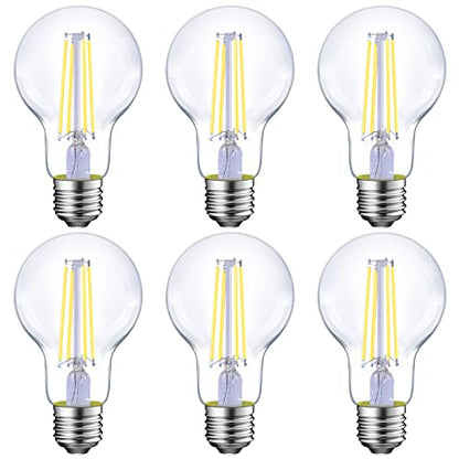 Energetic A19 LED Edison Light Bulb, E26 Dimmable, 60W Equivalent,6 Pack - size: 6 Count (Pack of 1)