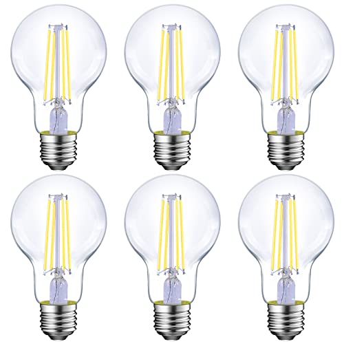 Energetic A19 LED Edison Light Bulb, E26 Dimmable, 60W Equivalent,6 Pack - size: 6 Count (Pack of 1)