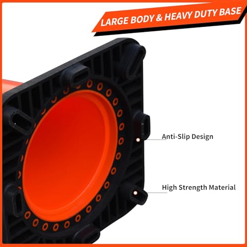 BESEA 6 Pack 36 Inch Orange Traffic Cones with Weighted Base - size: 36"(6 cones)