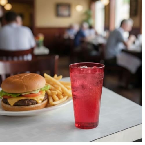 TrueCraftware- 8 oz. Belize Tumbler/Drinking Cups Red Polycarbonate Set of 12-Premium Iced Tea Glasses Stackable Reusable Drinking Glasses Dishwasher Safe Break-Resistant for Home Restaurants - color: Red, size: 8 oz