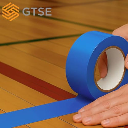 GTSE - Blue Vinyl PVC Floor Tape 2 inch x 108ft Safety Marking Tape - color: Blue, size: 2" x 108 ft