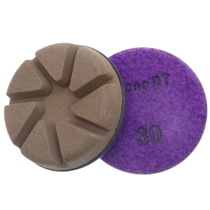 Hybrid Diamond Polishing Pucks, 3’’ Floor Grinding Pads for Hard Concrete Surface, Compatible with Ride-on/Walk-Behind Floor Grinder, Aggressive Ceramic Bond, 30#, 9PCS - style: 30# 9PCS