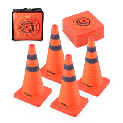 HiGiant 4 Pack 18" Collapsible Traffic Safety Cones, Orange Cones - size: 18inch