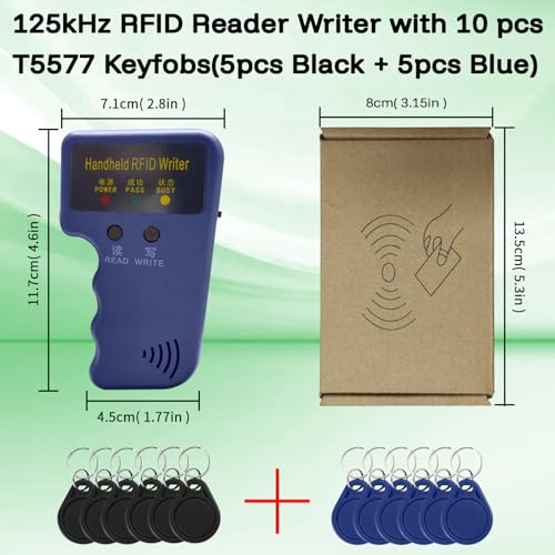Handheld ID Copier 125khz RFID Duplicator with 10pcs Blank T5577 Keyfobs