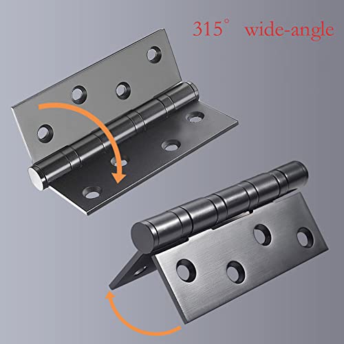 Heavy Duty Door Hinges Stainless Steel Ball Bearing Hinges 4 Inch Door Hinge for Interior & Exterior Doors Square Corners,Heavy Duty Wood Door with Mounting Hardware 2 Pack (Black, 4 Inch) - color: Black, size: 4 Inch
