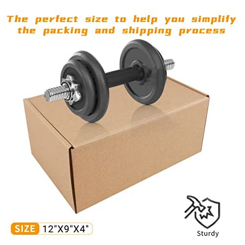 Shipping Boxes, 10Pcs khaki 12x9x4in Corrugated Cardboard Box - color: khaki, size: 12x9x4