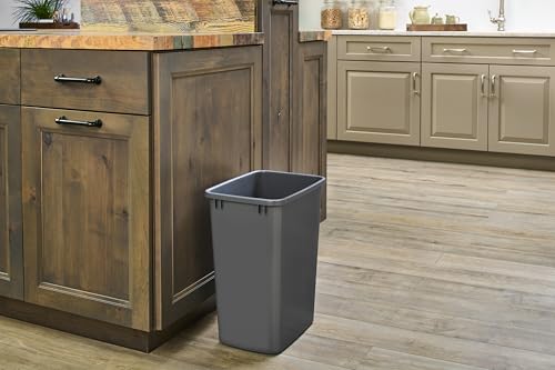 Rev-A-Shelf Double Pullout Garbage Trash Cans for Kitchen Cabinets, 35 Qt - color: Dark Gray, style: 2 Pack