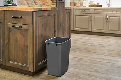 Rev-A-Shelf Double Pullout Garbage Trash Cans for Kitchen Cabinets, 35 Qt - color: Dark Gray, style: 2 Pack
