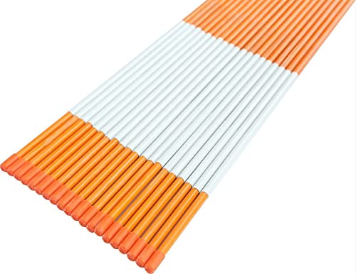 FiberMarker Reflective Driveway Markers 36 Inch Orange with Reflective Tape Driveway Reflectors 1/4-Inch Dia 20 Pack Solid Snow Poles - color: Orange, size: 1/4"x36"