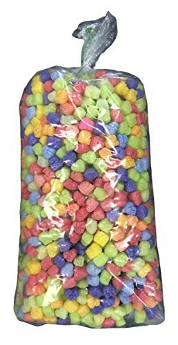Bubblefast! Brand FunPak Plant Based Biodegradable Packing Peanuts, 1.5 cu ft Bag, Compostable (Hearts-Rainbow) - color: Hearts-Rainbow