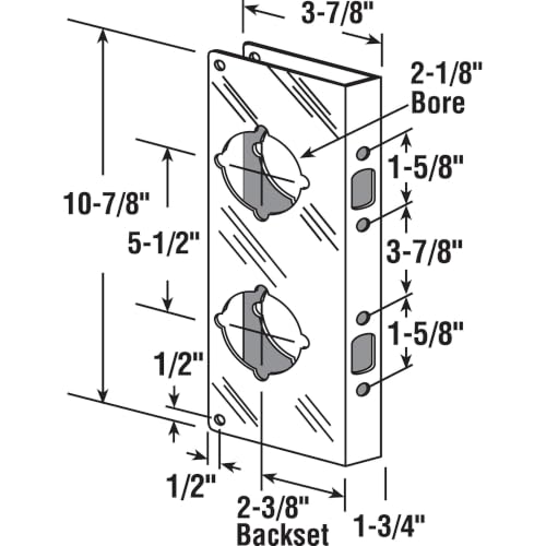 Prime-Line U 10539 Stainless Steel Lock & Door Reinforcement Plate