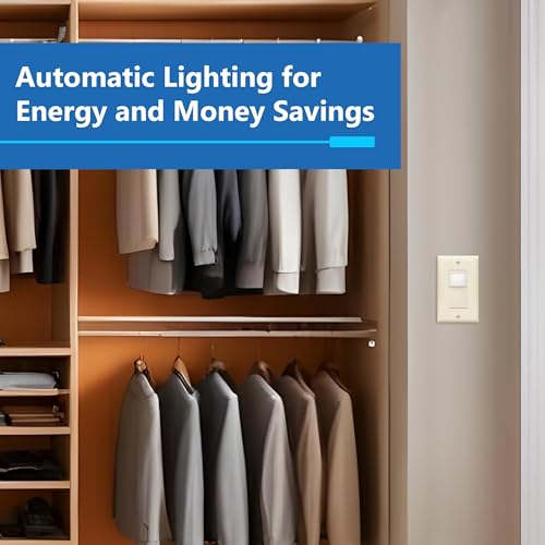 LIDER Motion Sensor Switch with Wall Plate, PIR Sensor Switch, 60Hz, 2-Pack - color: Light Almond
