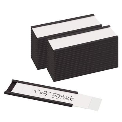Realth C Channel Magnetic Label Holders 50 Pack 1'' x 3'' for Metal Racks and Shelves - size: 1'' x 3'', style: 50 Pack