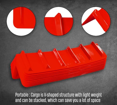 Mytee Products Red Flatbed Edge Protectors - 8" x 8" x 36" | V Shaped Winch Ratchet Straps Plastic Corner Protector for Flatbed Cargo Load - color: Red, size: 1 - Pack