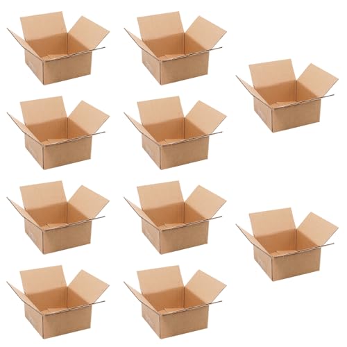 10 Pack 5x5x2 Shipping Boxes Brown Corrugated Cardboard Mailers - size: 5x5x2in