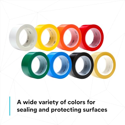 3M Vinyl Tape 471, 48 in x 36 yd, Yellow, 1 Roll, Untrimmed - size: 48 in x 36 yd, style: 1 Roll