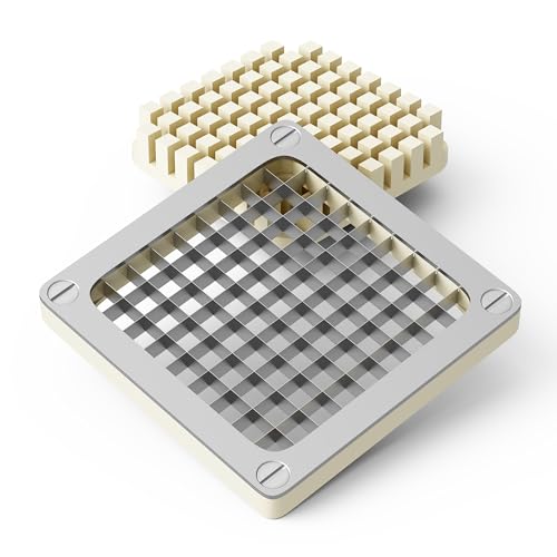 Sunvivi 3/8inch Replacement Chopper Blade,Silver Commercial Vegetable Chopper Dicer with Stainless Steel Blade and Pusher Block, Blade for Fruit Cutting Machine Tomato onion French Fries Cutter - size: 3/8inch Blade